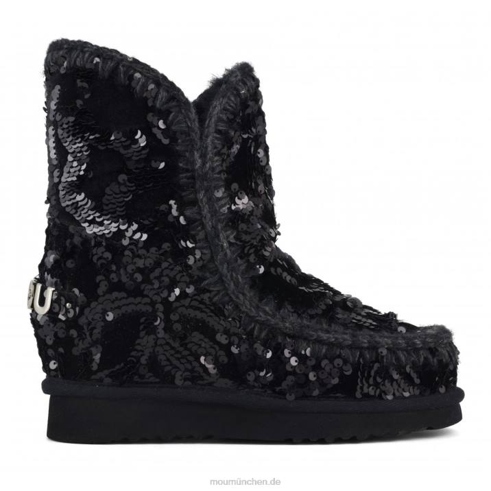 Innenkeil mit schillernden Pailletten Frauen 0V6X543 schillernde Pailletten blau schwarz auf schwarz Mou