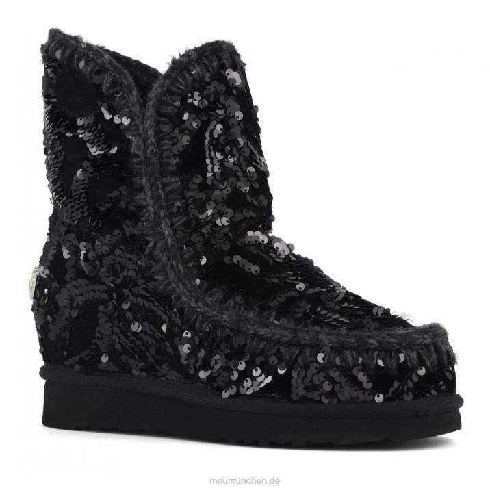 Innenkeil mit schillernden Pailletten Frauen 0V6X543 schillernde Pailletten blau schwarz auf schwarz Mou