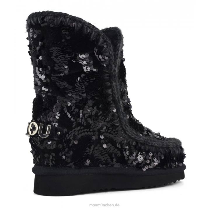 Innenkeil mit schillernden Pailletten Frauen 0V6X543 schillernde Pailletten blau schwarz auf schwarz Mou