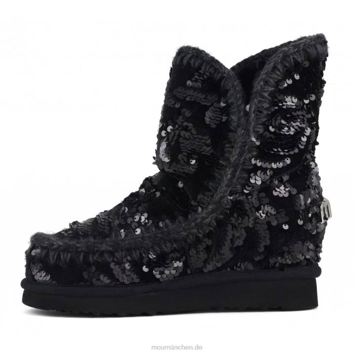 Innenkeil mit schillernden Pailletten Frauen 0V6X543 schillernde Pailletten blau schwarz auf schwarz Mou