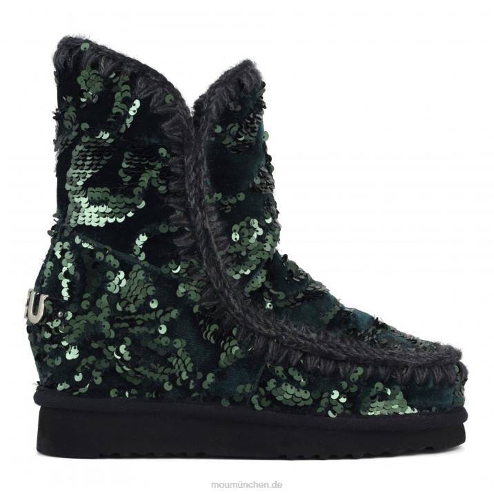 Innenkeil mit schillernden Pailletten Frauen 0V6X544 schillernde Pailletten grün auf Samt Mou