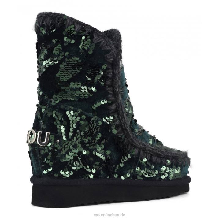 Innenkeil mit schillernden Pailletten Frauen 0V6X544 schillernde Pailletten grün auf Samt Mou