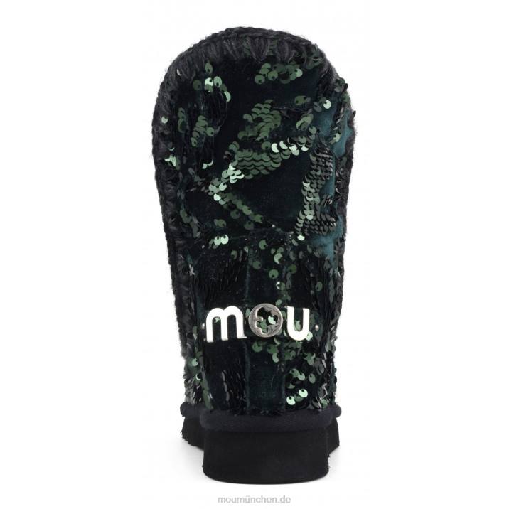 Innenkeil mit schillernden Pailletten Frauen 0V6X544 schillernde Pailletten grün auf Samt Mou