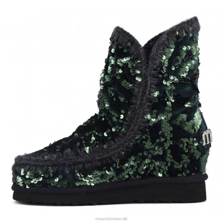 Innenkeil mit schillernden Pailletten Frauen 0V6X544 schillernde Pailletten grün auf Samt Mou