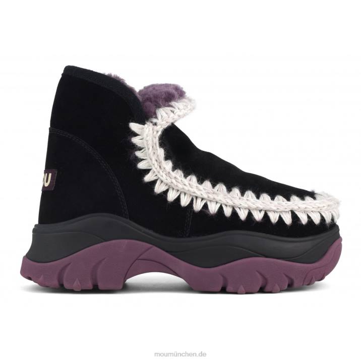 Klobiger Eskimo-Sneaker Frauen 0V6X715 schwarz/lila Futter Mou