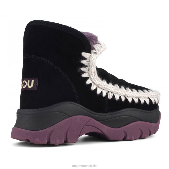 Klobiger Eskimo-Sneaker Frauen 0V6X715 schwarz/lila Futter Mou