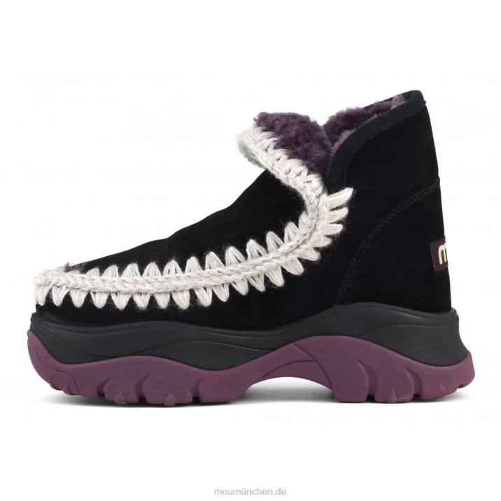 Klobiger Eskimo-Sneaker Frauen 0V6X715 schwarz/lila Futter Mou