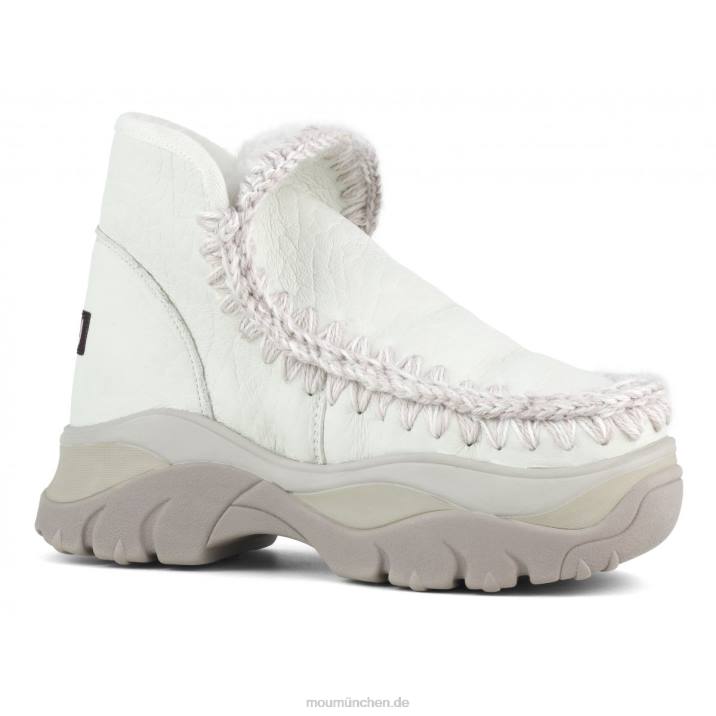 Klobiger Eskimo-Sneaker Frauen 0V6X717 Nubuk echtes Weiß Mou