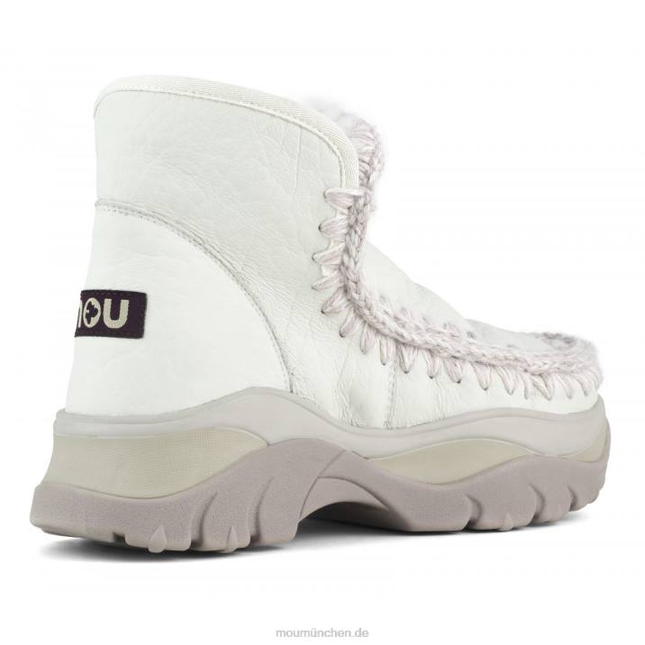 Klobiger Eskimo-Sneaker Frauen 0V6X717 Nubuk echtes Weiß Mou