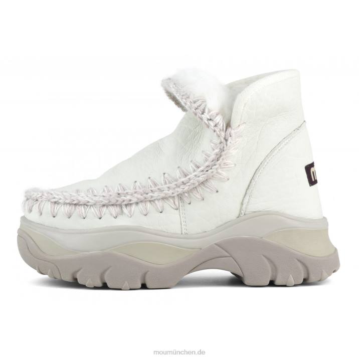 Klobiger Eskimo-Sneaker Frauen 0V6X717 Nubuk echtes Weiß Mou