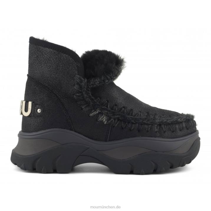 klobiger Sneaker Eskimo Frauen 0V6X722 rissig schwarz/grau Mou