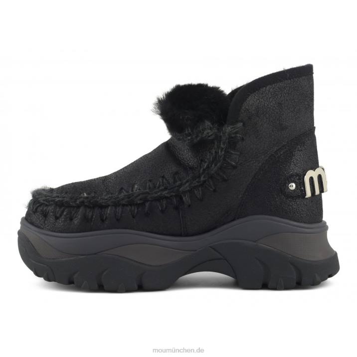 klobiger Sneaker Eskimo Frauen 0V6X722 rissig schwarz/grau Mou