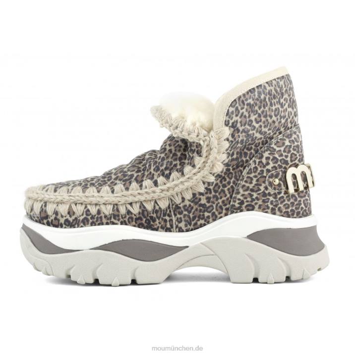 klobiger Sneaker Eskimo Frauen 0V6X723 kleines Gepardenleder Mou