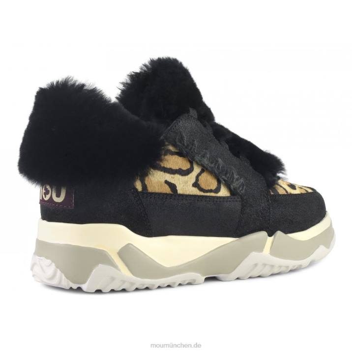Eskimo-Schnürschuh Frauen 0V6X705 rissig schwarz/grau Mou