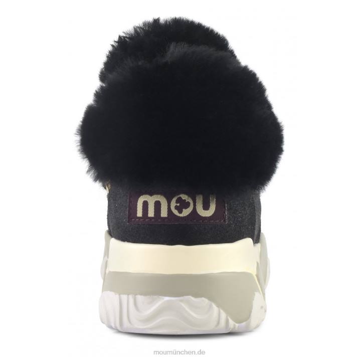 Eskimo-Schnürschuh Frauen 0V6X705 rissig schwarz/grau Mou