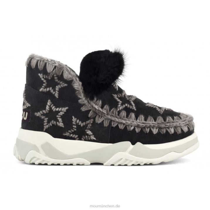 Eskimo-Sneaker aus Wolle mit Sternenstickerei Frauen 0V6X690 aus schwarz Mou