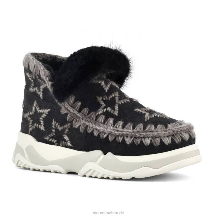 Eskimo-Sneaker aus Wolle mit Sternenstickerei Frauen 0V6X690 aus schwarz Mou