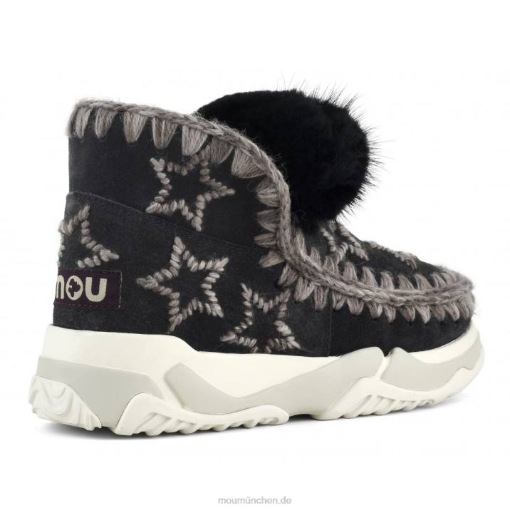 Eskimo-Sneaker aus Wolle mit Sternenstickerei Frauen 0V6X690 aus schwarz Mou