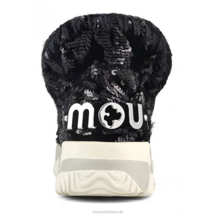 Eskimo-Sneaker mit Pailletten Frauen 0V6X704 schillernde Pailletten blau schwarz auf schwarz Mou