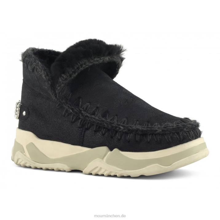 Eskimo-Trainer Frauen 0V6X685 rissig schwarz/grau Mou