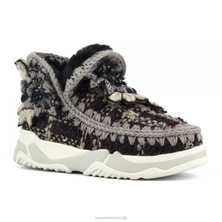 Eskimo-Trainer-Tartan-Blume Frauen 0V6X703 Tartan-Lurex-Burgund Mou