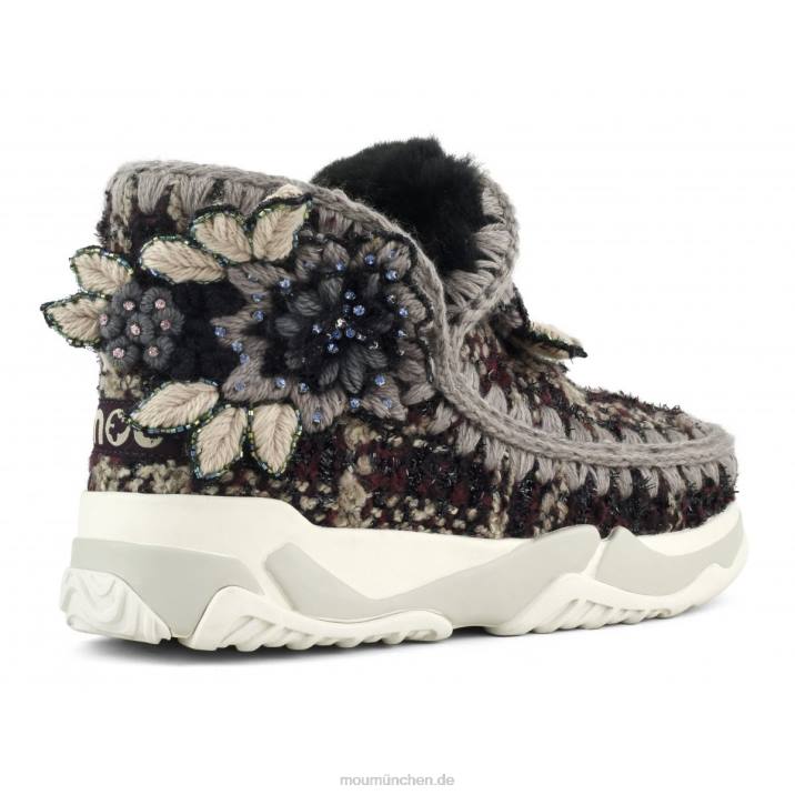 Eskimo-Trainer-Tartan-Blume Frauen 0V6X703 Tartan-Lurex-Burgund Mou