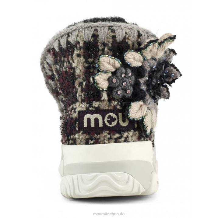 Eskimo-Trainer-Tartan-Blume Frauen 0V6X703 Tartan-Lurex-Burgund Mou