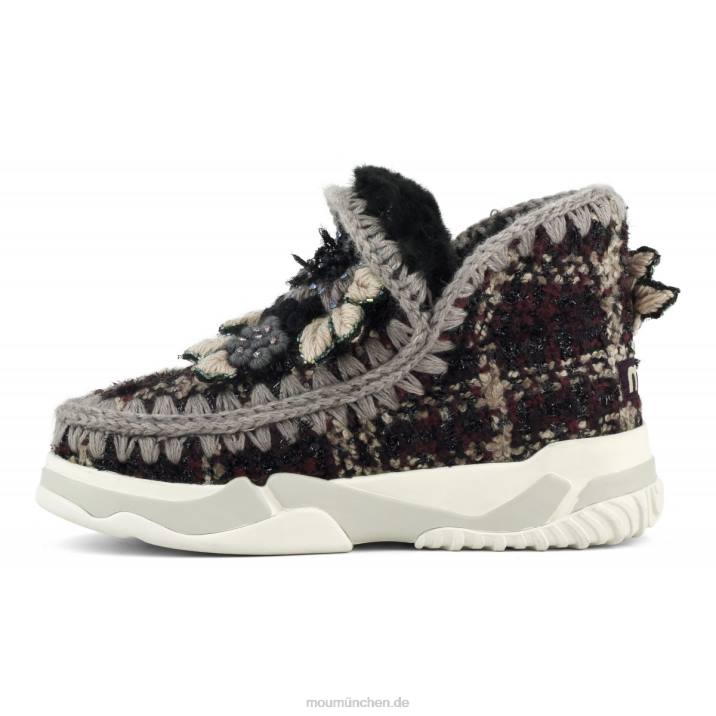 Eskimo-Trainer-Tartan-Blume Frauen 0V6X703 Tartan-Lurex-Burgund Mou