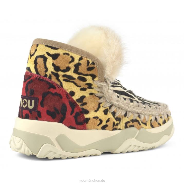 Eskimo-Trainer aus gemischtem Ponyfell Frauen 0V6X687 Zebra schwarz weiß Mou