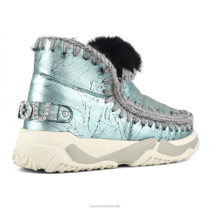 Eskimo-Trainer mit Strasssteinen Frauen 0V6X694 Distressed-Metallic-Grün Mou