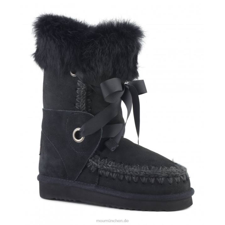 Eskimo-Spitze und Fell Frauen 0V6X308 Schwarz Mou