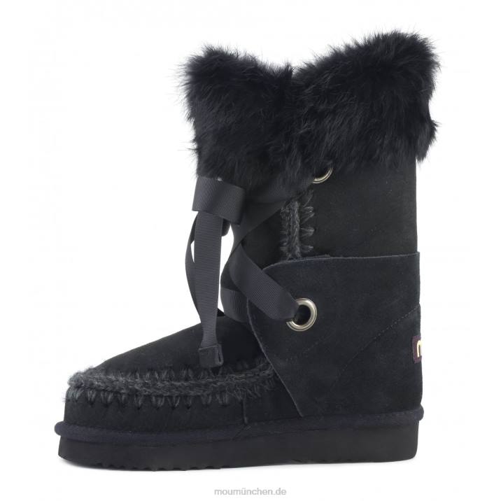 Eskimo-Spitze und Fell Frauen 0V6X308 Schwarz Mou