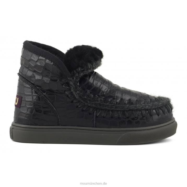 Eskimo-Sneaker Frauen 0V6X666 schwarz glitzerndes Krokodil Mou