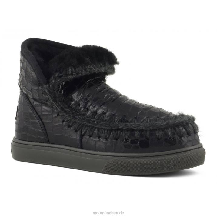 Eskimo-Sneaker Frauen 0V6X666 schwarz glitzerndes Krokodil Mou