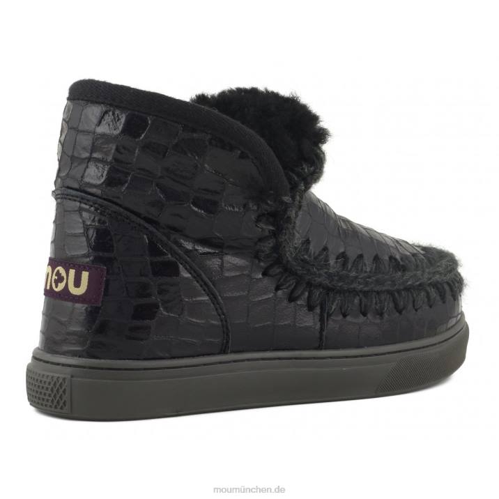 Eskimo-Sneaker Frauen 0V6X666 schwarz glitzerndes Krokodil Mou