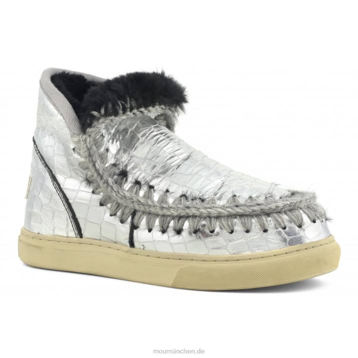 Eskimo-Sneaker Frauen 0V6X667 schwarz silber glitzerndes Krokodil Mou