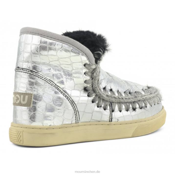 Eskimo-Sneaker Frauen 0V6X667 schwarz silber glitzerndes Krokodil Mou