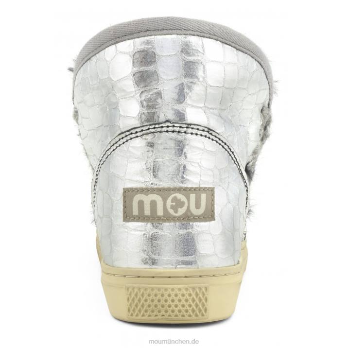 Eskimo-Sneaker Frauen 0V6X667 schwarz silber glitzerndes Krokodil Mou