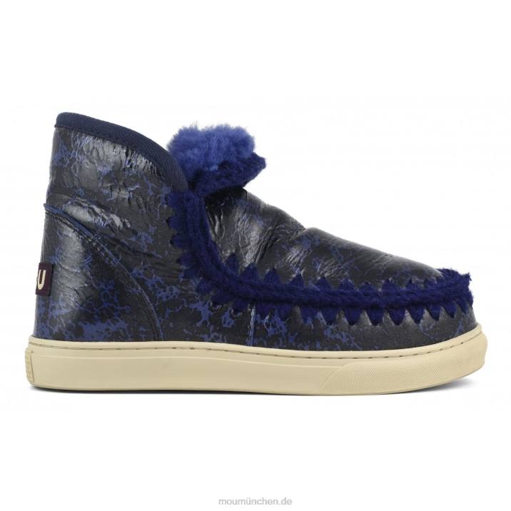 Eskimo-Sneaker Frauen 0V6X669 Knisterlack schwarz/auf blauer Wolle Mou