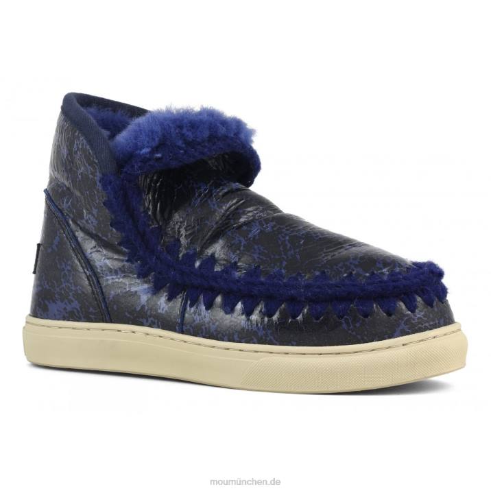 Eskimo-Sneaker Frauen 0V6X669 Knisterlack schwarz/auf blauer Wolle Mou