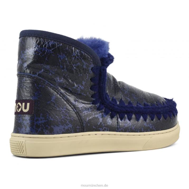 Eskimo-Sneaker Frauen 0V6X669 Knisterlack schwarz/auf blauer Wolle Mou