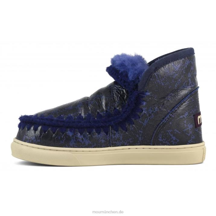 Eskimo-Sneaker Frauen 0V6X669 Knisterlack schwarz/auf blauer Wolle Mou