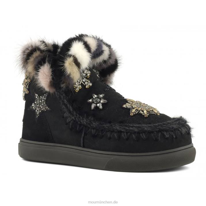 Eskimo-Sneaker-Stern-Patches Frauen 0V6X652 Schwarz Mou