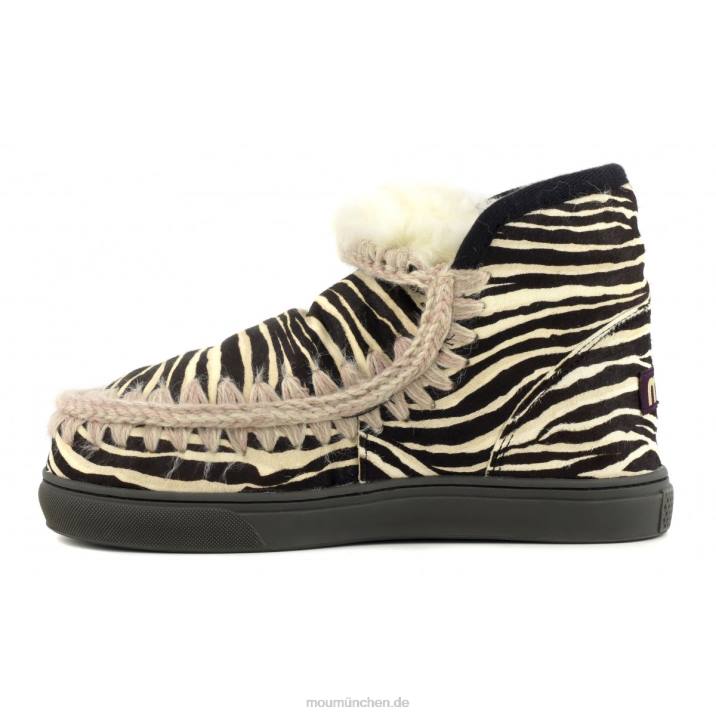 Eskimo-Sneaker aus Ponyfell Frauen 0V6X675 Zebra schwarz weiß Mou