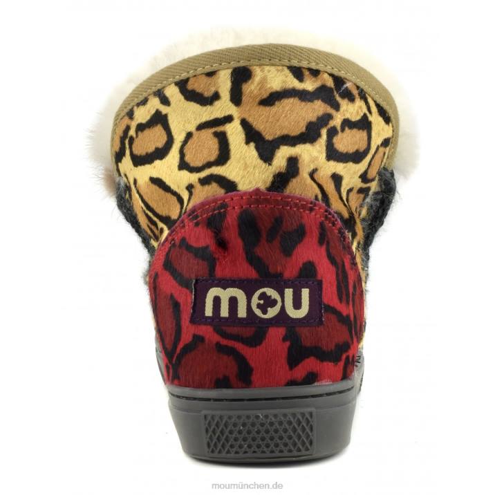 Eskimo-Sneaker aus Ponyfell-Mix-Patchwork Frauen 0V6X656 Zebra schwarz weiß Mou