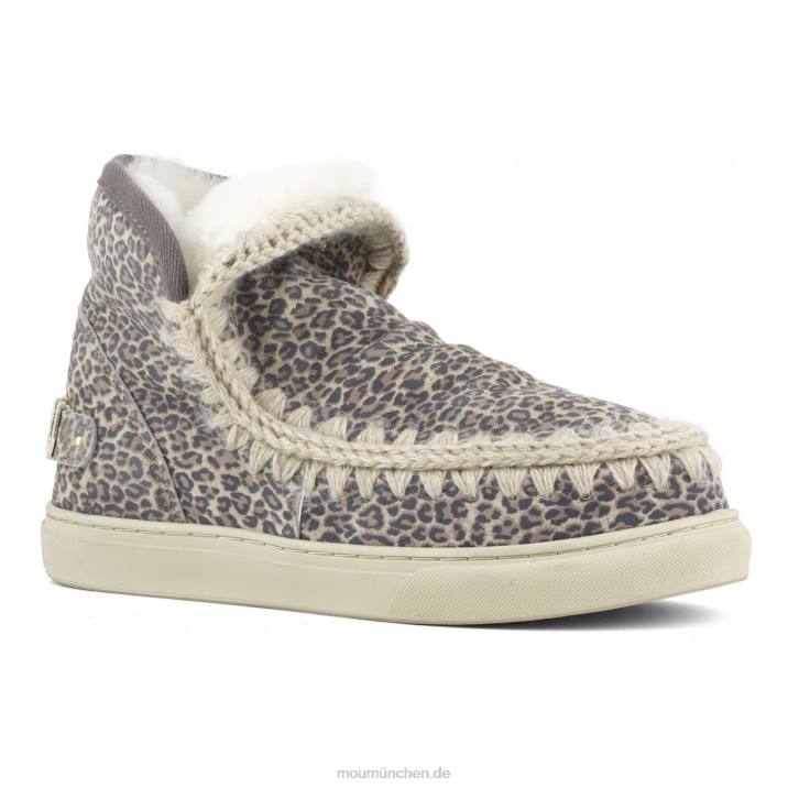 Eskimo-Sneaker aus bedrucktem Leder Frauen 0V6X632 kleines Gepardenleder Mou