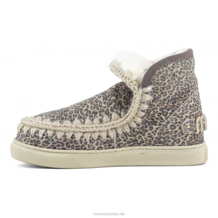 Eskimo-Sneaker aus bedrucktem Leder Frauen 0V6X632 kleines Gepardenleder Mou