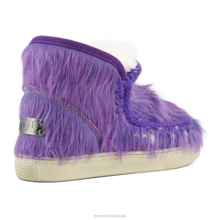 Eskimo-Sneaker aus langem Haar, Ponyfell Frauen 0V6X678 Langhaarpony lila Mou