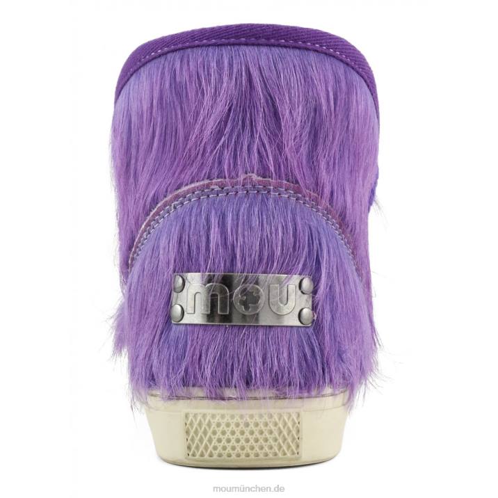 Eskimo-Sneaker aus langem Haar, Ponyfell Frauen 0V6X678 Langhaarpony lila Mou