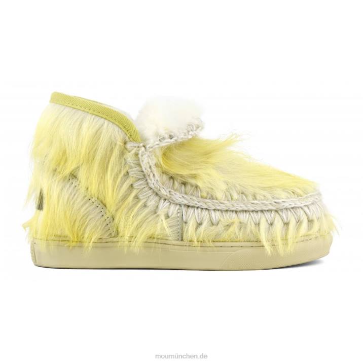 Eskimo-Sneaker aus langem Haar, Ponyfell Frauen 0V6X679 Langhaarpony weiß Mou